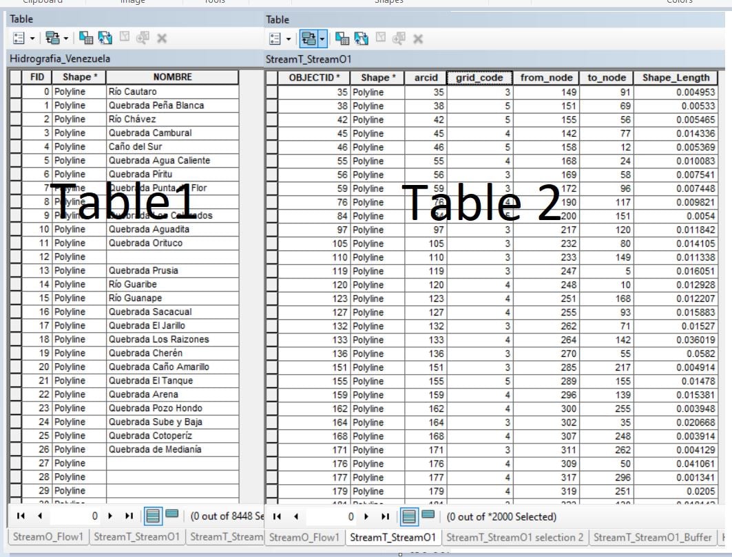 both tables (1) and (2)